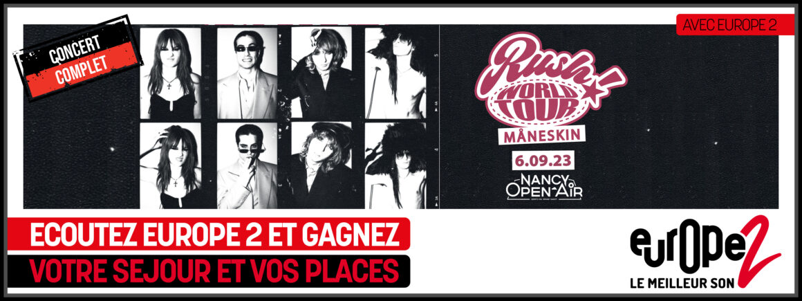 Ecoutez Europe 2 et gagnez vos places pour le concert de Maneskin à l’Open Air de Nancy !