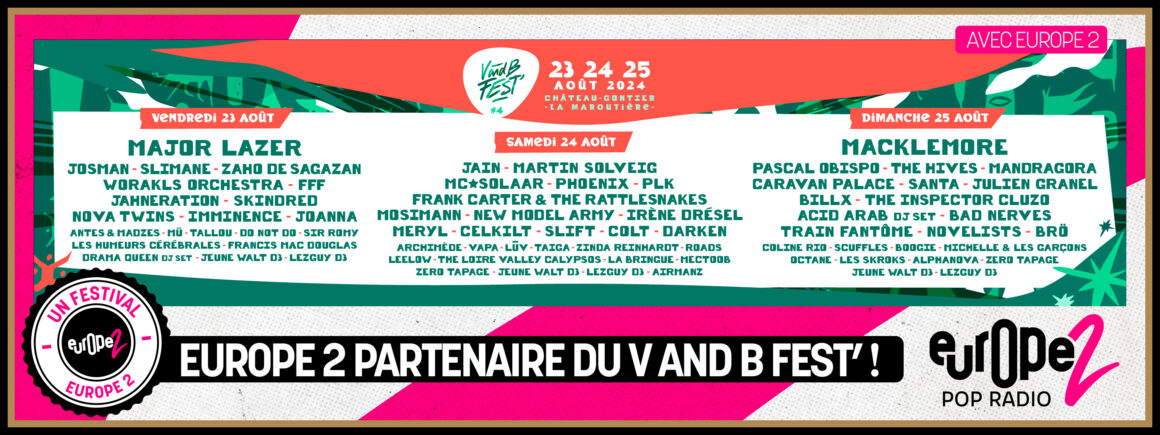 Ne manquez pas le V and B Fest’ avec Europe 2 !