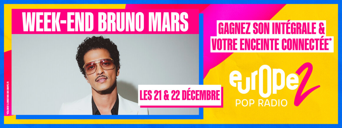 Les 21 et 22 décembre, week-end spécial Bruno Mars sur Europe 2 !