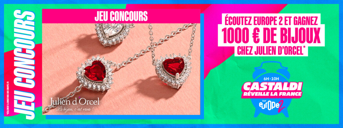 Ecoutez Europe 2 et gagnez 1000 euros de bijoux chez Julien d’Orcel !